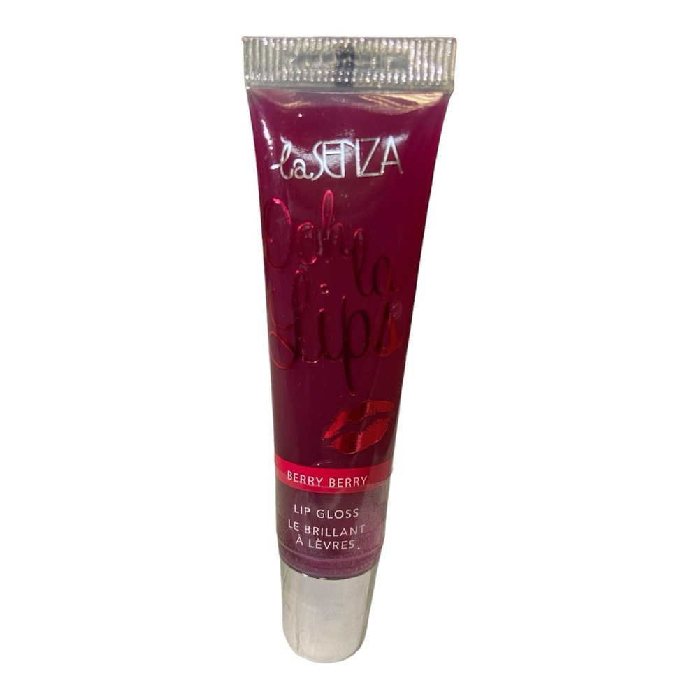 NEW LA SENZA OOH LA LIPS BERRY KISS LIP GLOSS SHIMMER BALM RED COLOR RARE